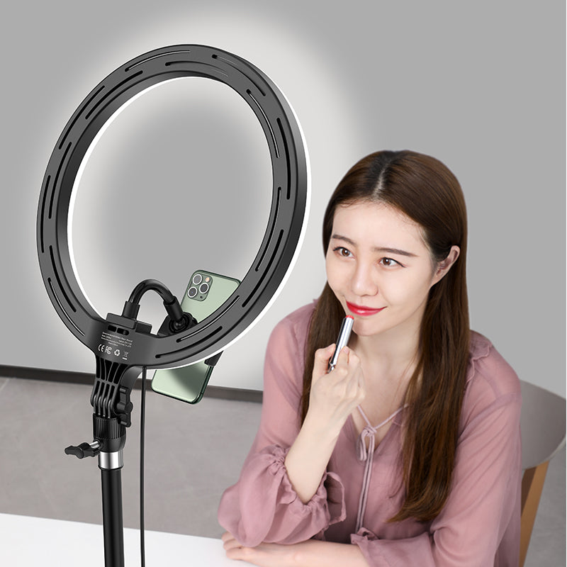 Live Stream Holder Floor Stand 12inch Light Ring